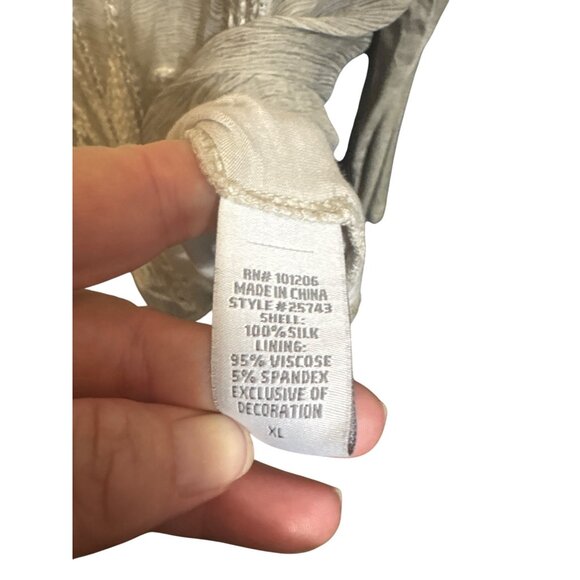 Soft Surroundings XL Silk Embroidered Cowl Neck Tunic Lagenlook - Picture 6 of 7